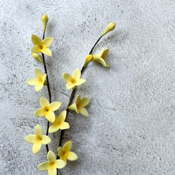 Sets of sugarcraft Forsythia made to order filler flowers | sets of 2 | wedding cake topper UK