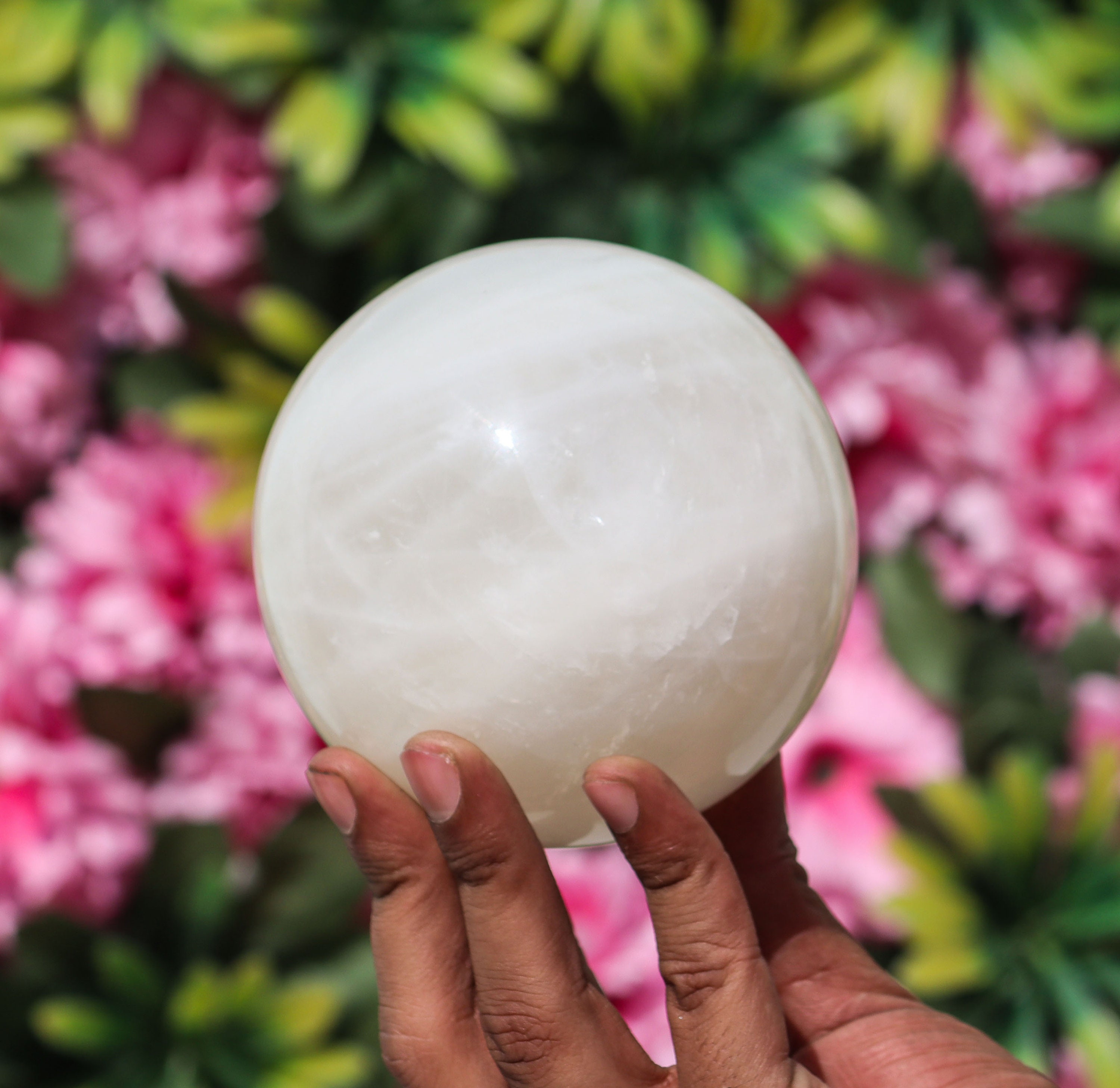 95MM Petalite Quartz Health Goals , Divination Ball , Housewarming Gift , For Healing and nurturing the inner self Stone Sphere Ball