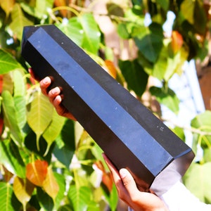 17&quot; Black Tourmaline Tower Point: Energy Balancing Crystal Decor
