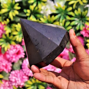 8-Faceted Black Tourmaline Crystal: 4&quot; Energy Balancing Stone