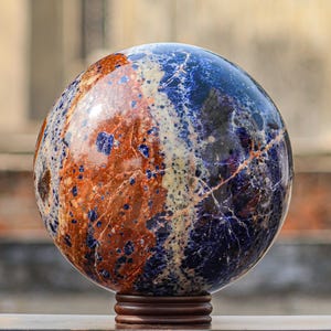 Large Blue Sodalite Sphere: Crystal Home Decor (11 Inch, 66.69 lbs)