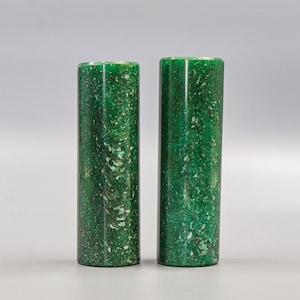 Green Jade Stone Harmonizers: Energy Balancing Decor (2pc Set)