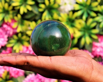 Green Kyanite Sphere: 75MM Crystal Ball, Protection Stone