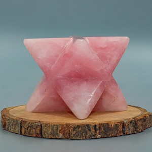 Rose Quartz Star Merkabah: 8CM Healing Crystal Sample