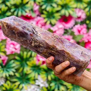 12&quot; Auralite For Manifesting Wealth & Abundance , Amplifying Energy , Energetic Protection , For Energy Clearing , Crystal Decor Stone Tower