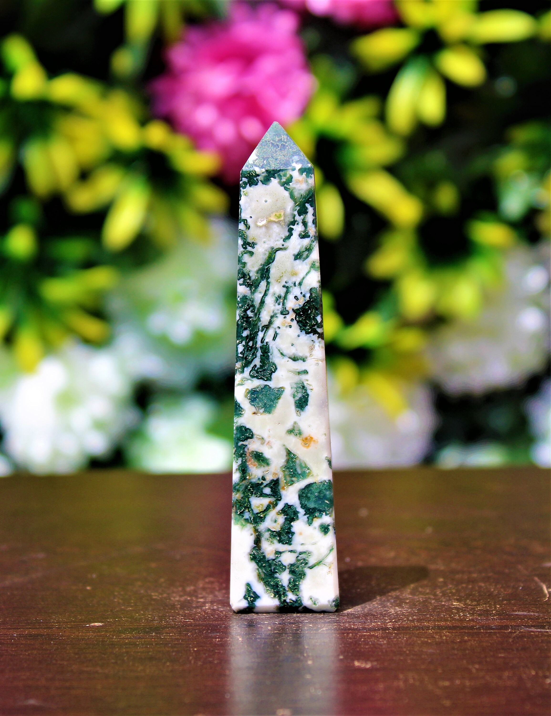 Natural Mini 100MM Green Moss Agate Stone Positive Energy Hand | Etsy