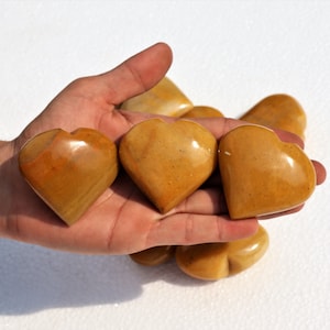 Yellow Jasper Puffy Hearts: Healing Crystal Stone Lot (1 Kilogram)