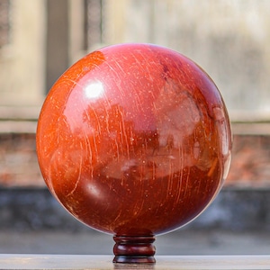 240MM Red Jasper Brilliant Crystal , Mineral Specimen , Home Decoration , Energy Balancing , Crystal Decor  Stone Sphere Ball 46.60lbs