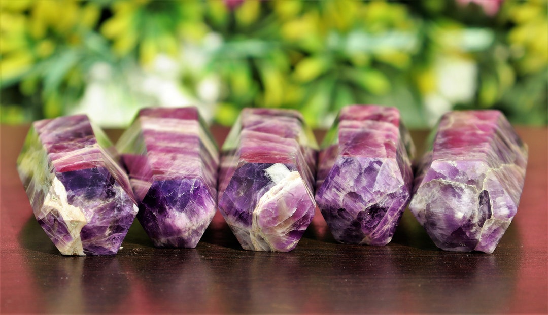 ドリームアメジストクリスタルポイント：守護石セット（5個入り