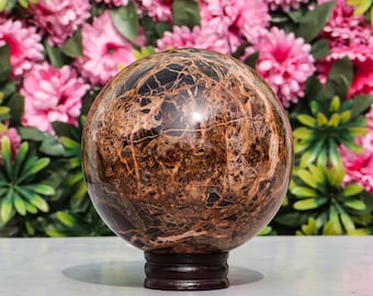 Natural Brown Jasper 6" Sphere - Energy Healing Meditation Stone, Handmade Chakra Balancing Ball, Thoughtful Holistic Gift