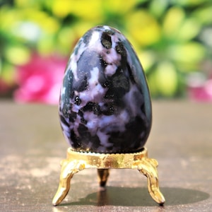 Blue Merlinite Stone Egg: 40MM Gabbro Crystal for Intuition