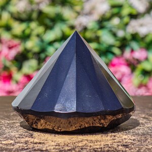 90MM Black Tourmaline Stone Antenna: Diamond Cut Crystal Decor