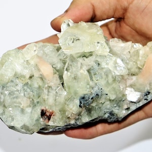 Green Apophyllite Crystal Cluster: Energy Balancing Home Decor (425g)