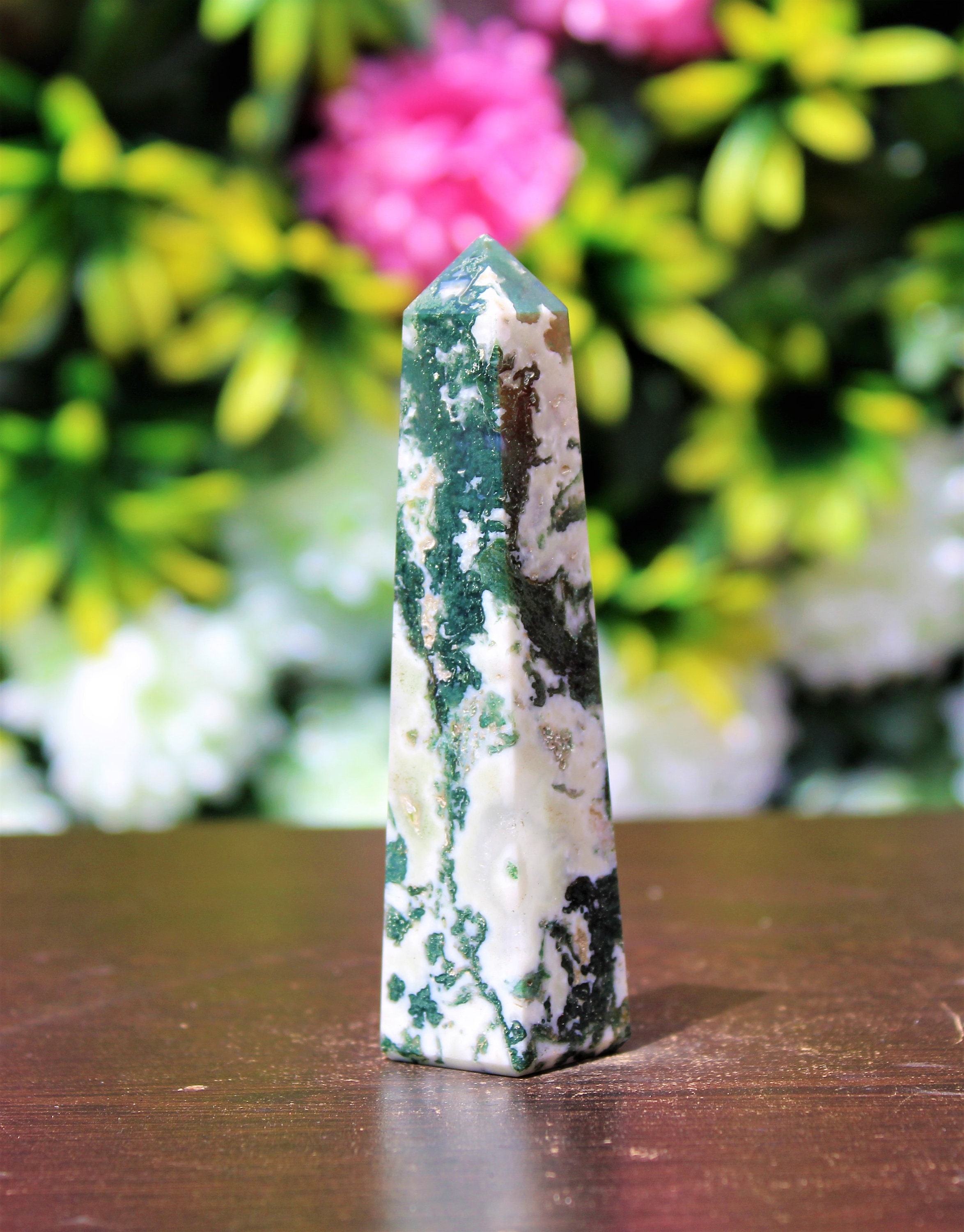 Natural Mini 100MM Green Moss Agate Stone Positive Energy Hand | Etsy