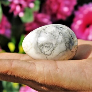Uovo curativo in pietra Howlite: cristallo da 40 mm per la manifestazione