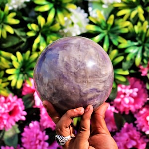 14CM Chalcedony Amplifying Energy ,Energetic Protection ,For Energy Clearing ,For Enhanced Intuition , For Cleansing Stone Sphere Ball