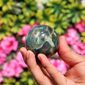5CM Green Ocean Jasper Orbicular Jasper Mineral Specimen , Home Decoration , Energy Balancing , For Cleansing Stone Hand Made Sphere Ball