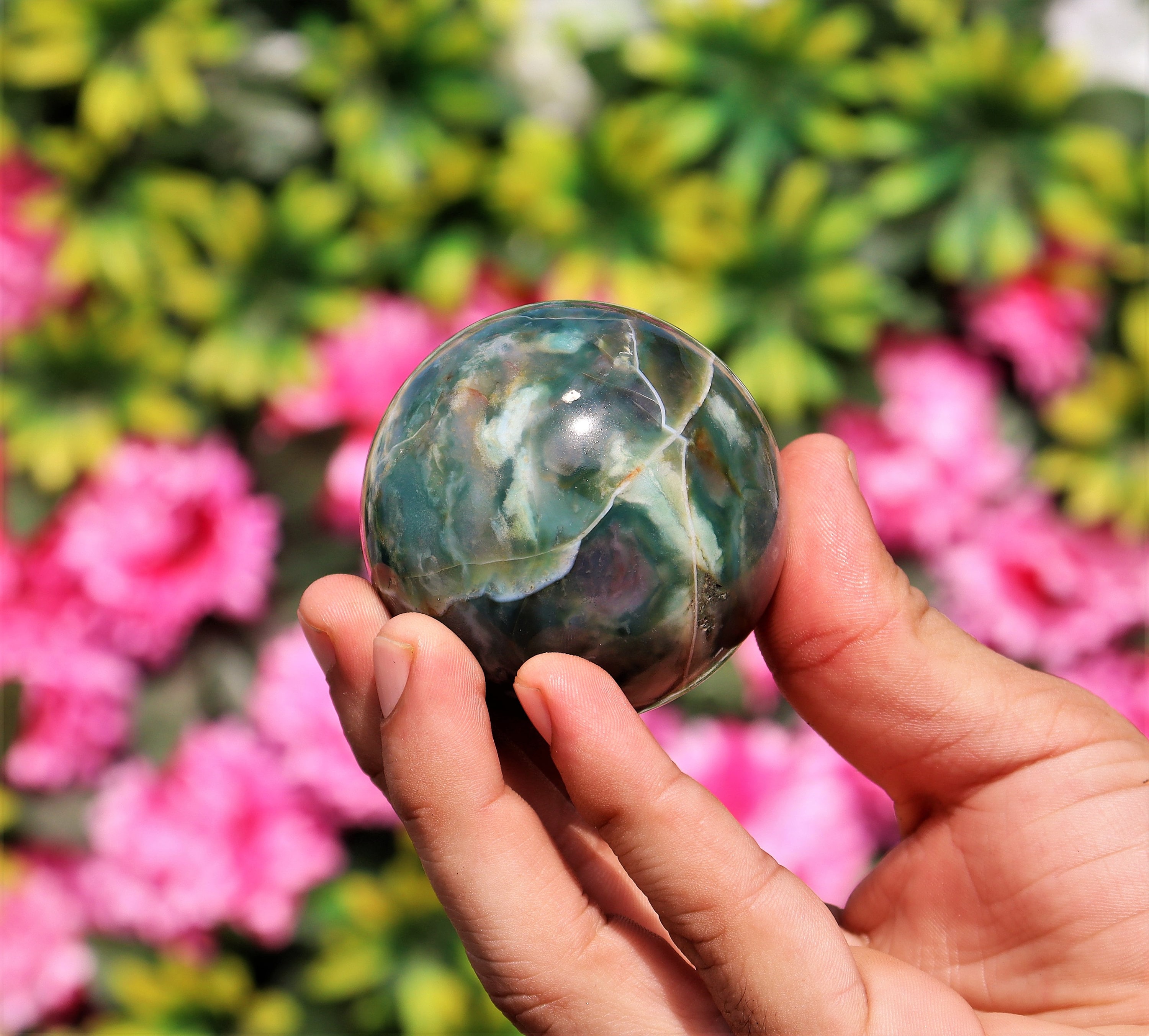 オーシャンジャスパー  グリーン  BIGポリッシュ オーシャンジャスパー パルムストーン 幽玄 マダガスカル産 176.8g