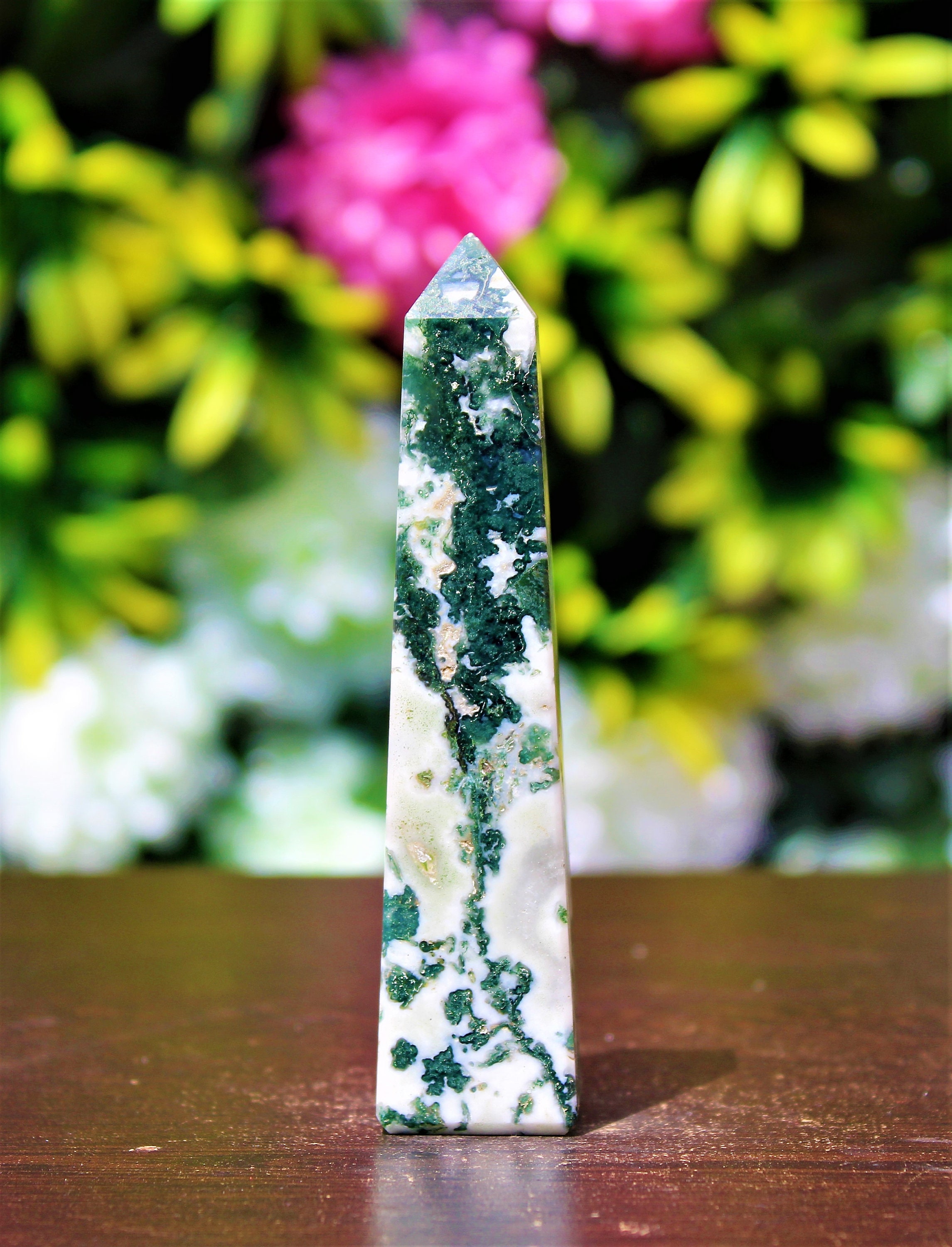 Natural Mini 100MM Green Moss Agate Stone Positive Energy Hand | Etsy