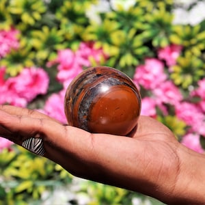 Golden Tiger Eye Sphere: 6.5CM Crystal Ball, Energy Balancing Decor