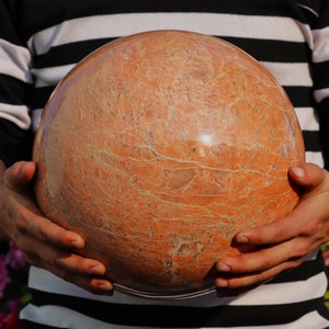 10&quot; Huge Pink Rosophia Crystal Decor , Health Goals ,Divination Ball ,Housewarming Gift ,Mineral Specimen ,Home Decoration Stone Sphere Ball