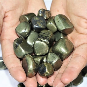 Golden Pyrite Tumbled Stones: Mineral Specimen, Crystal Decor (500 Grams)