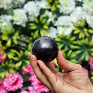 55MM Shungite Sphere: Crystal Decor, Divination Ball