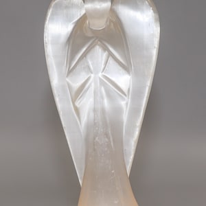 Selenit Engel Carving: 120 mm Kristall Decor, Energie Ausgleichender Stein