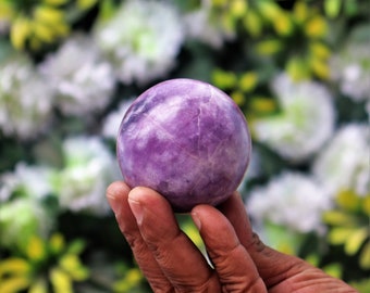 Lavender Lepidolite Sphere: 60MM Crystal Ball, Energy Clearing Stone