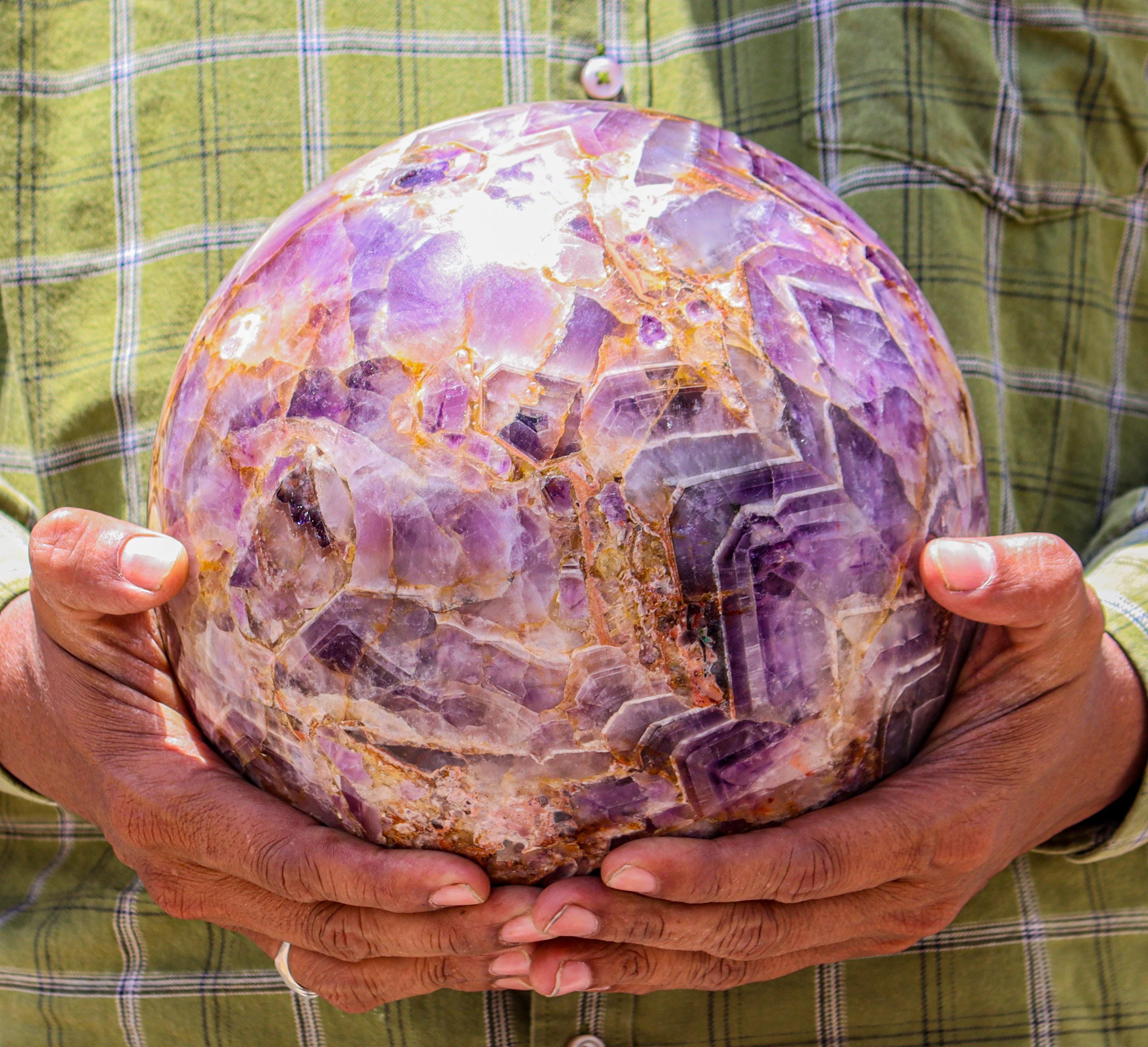 オーラライト 23 ストーン スフィア、ブルー＆レッド ミネラル