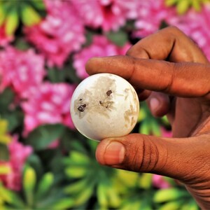 Scolecite Sphere Ball (40MM): Beige Healing Crystal