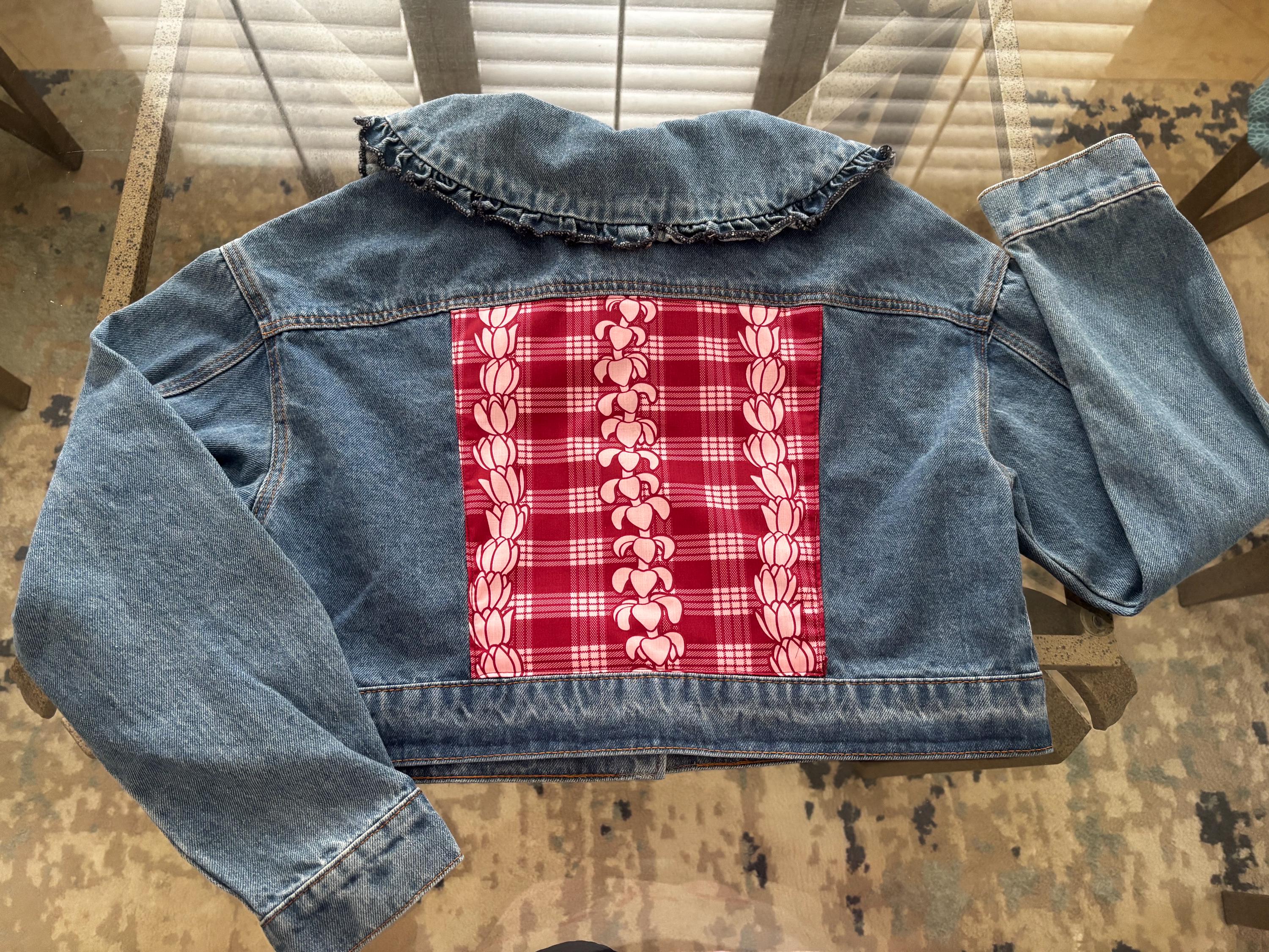 Palaka in Red With Lei Print Blue Jeans Long Sleeve Jacket M - Etsy