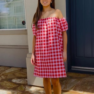 palaka dress Shirt Dress in Pikake Palaka – the SHOP Boutique main image 0