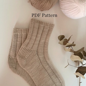 Vertical Stripes Sock Knitting Pattern - PDF Download