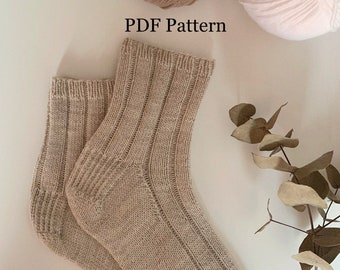 Vertical Stripes Sock Knitting Pattern - PDF Download