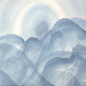 Kunstkarte Wellen Wolken Aquarell, Karte A6, Postkarte, Grußkarte, Kunst, Blankorückseite