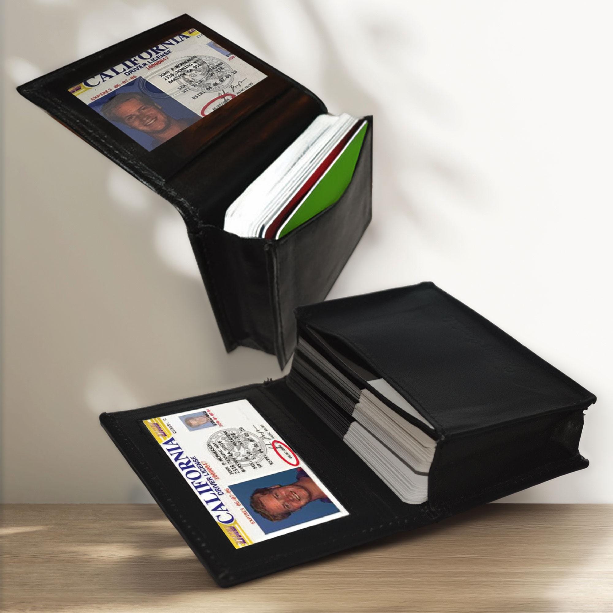 Genuine Leather 20 Credit Card Holder Wallet-Custom Engraving