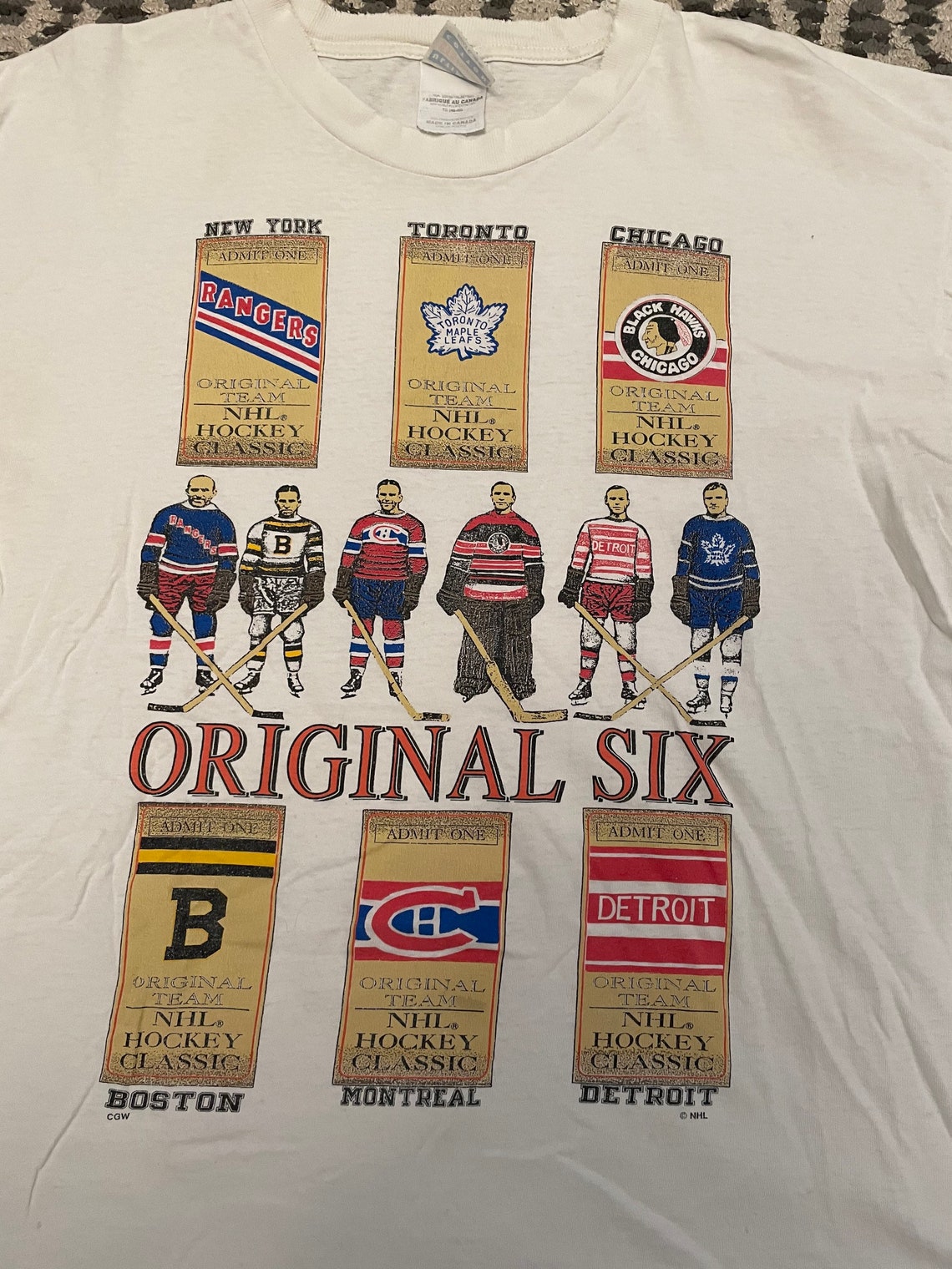 Original Six NHL Distressed Vintage 90s T Shirt Etsy