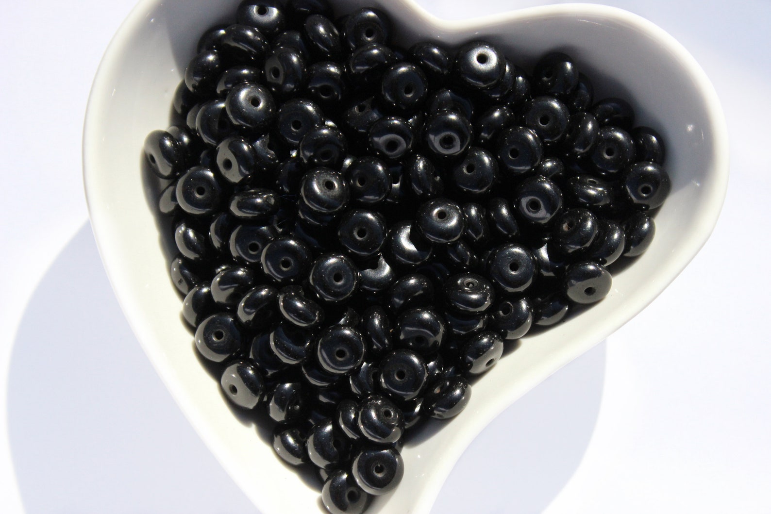 10mm Jet Beads Disc shape Black stone Beads Wholesale Beads Etsy