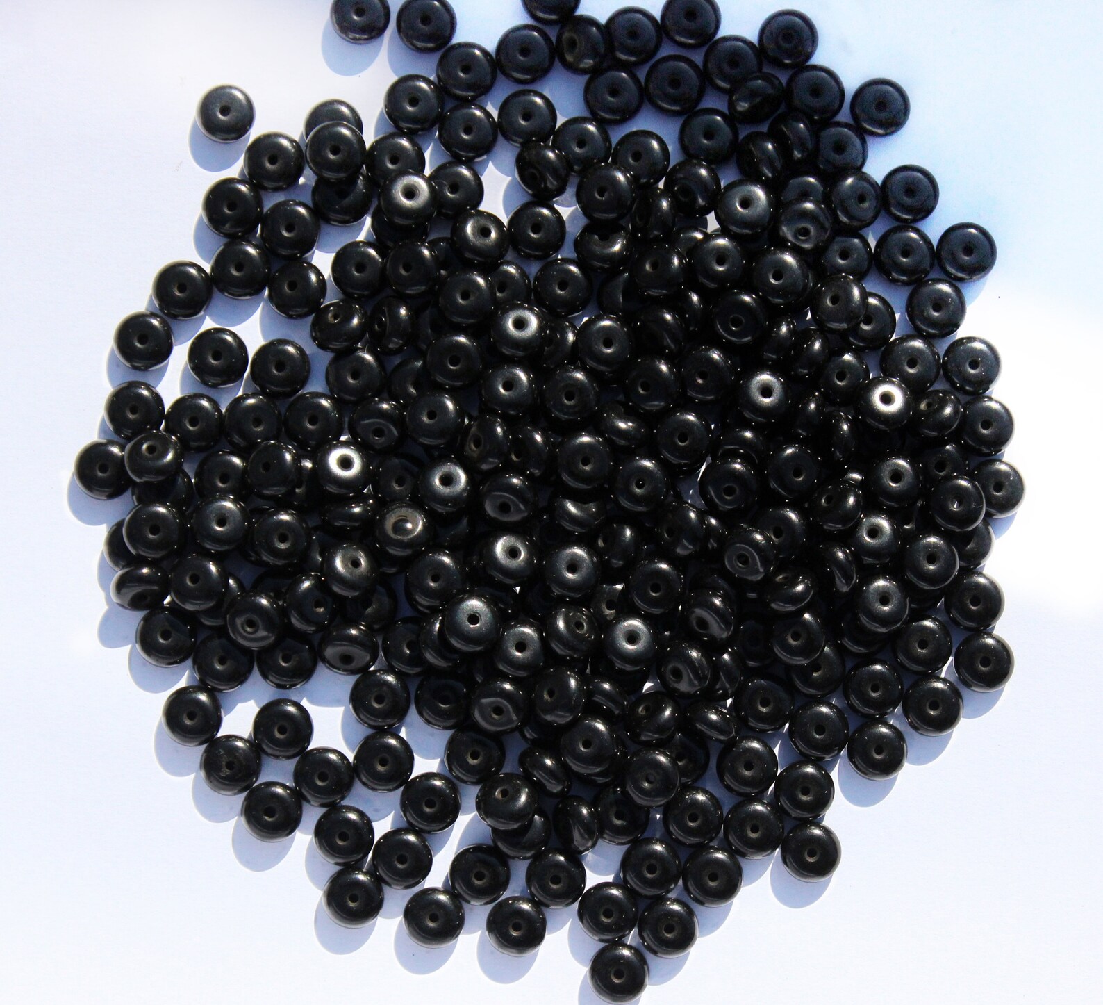 10mm Jet Beads Disc shape Black stone Beads Wholesale Beads | Etsy