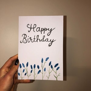 Cartão de aniversário feito à mão em aquarela