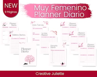 Spanish Daily Planner | Printable Planner | Weekly Planner | Undated Planner | Feminine Planner | Printable Planner