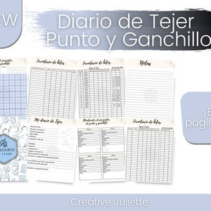 Crochet Journal Spanish | Crochet and knit project planner | Knitting and crochet record book | Spanish crochet planner