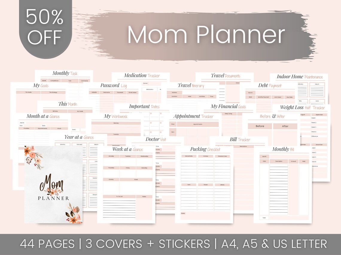Mom Planner Printable Mom Planner Home Management Planner - Etsy España