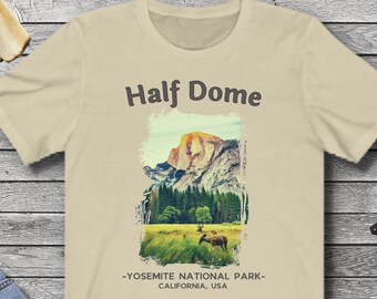 Half Dome Yosemite National Park t-shirt,unisex retro national park graphic tee,vintage nature & outdoor lovers shirt, hiking rock climbing