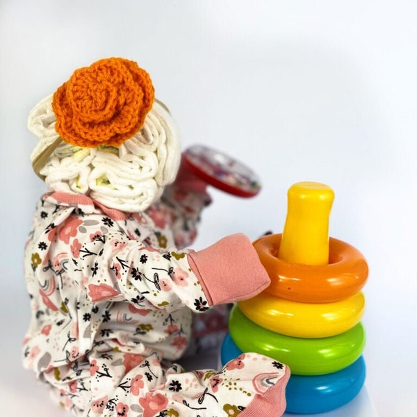 Diaper Cake Playful Girl - Wellon Craft Creaciones únicas - Baby Shower - Nuevas Madres - Regalo del Recién Nacido - Revelación de Género