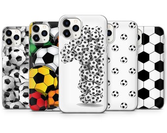 FOOTBALL soccer ball print sports football thin silicone phone case cover fits iPhone 5 6 7 8 10 11 12  13 14 15 Pro Max Mini SE2020 models