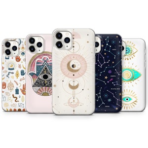 Lunar iPhone-hoesje maanfase Hamsa siliconen hoes past op iPhone 16 15 13 6 7 8 10 11 12 13 14 Pro Max Mini SE-modellen