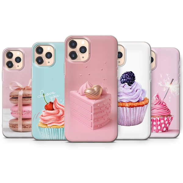 CUPCAKES süße Kuchen Lebensmittel Backen Gebäck Silikon Handyhülle passend für iPhone 5 6 7 8 10 11 12 13 14 15 Pro Max Mini SE2020 Modelle