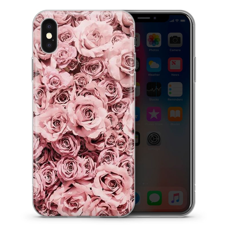 ROSE iPhone Case flower floral vintage white silicone phone case cover fits iPhone 14 15 13 6 7 8 10 11 12 Pro Max Mini SE models image 9